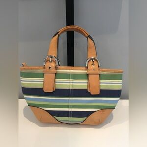 COACH MULTI STRIPE BUCKET BAG